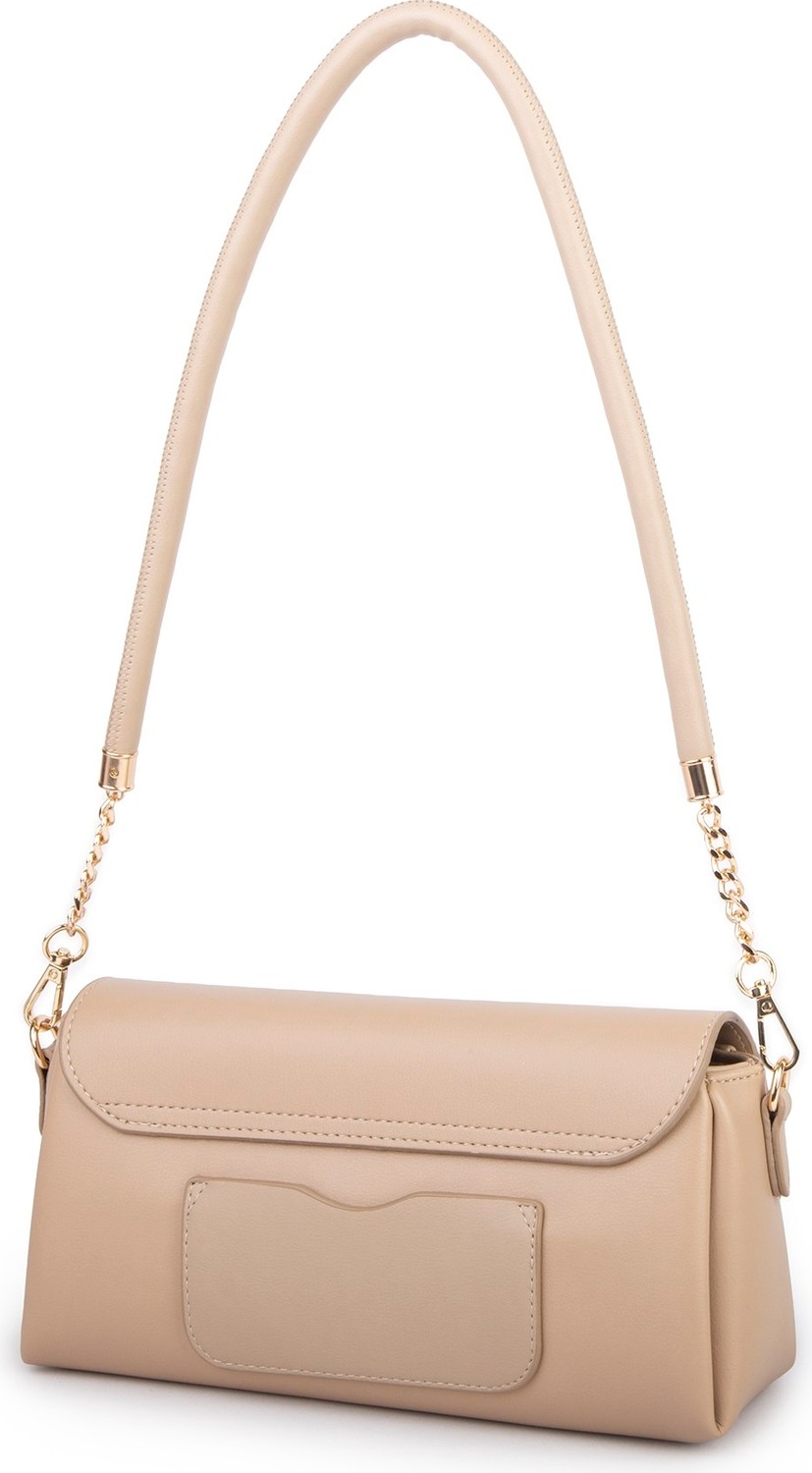 Nas Bag Kadın Sade Şık Omuz ve Çapraz Çanta (En 24 cm ;boy 12 cm ) Kum görsel 4