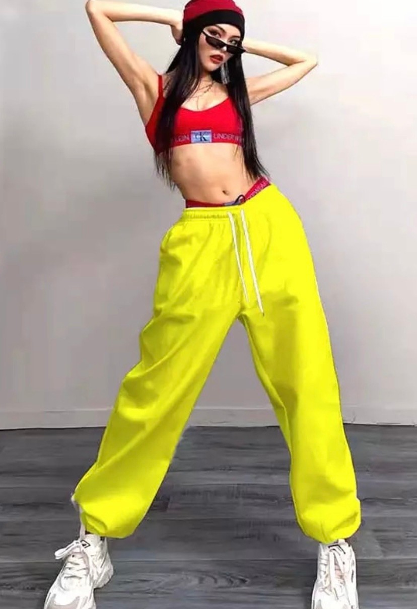 Amor Face Büyük Beden Özel Tasarım Baskısız Düz Renk %100 Pamuk Kışlık Sokak Modası Hip Hop Kadın Eşofman Altı görsel 2