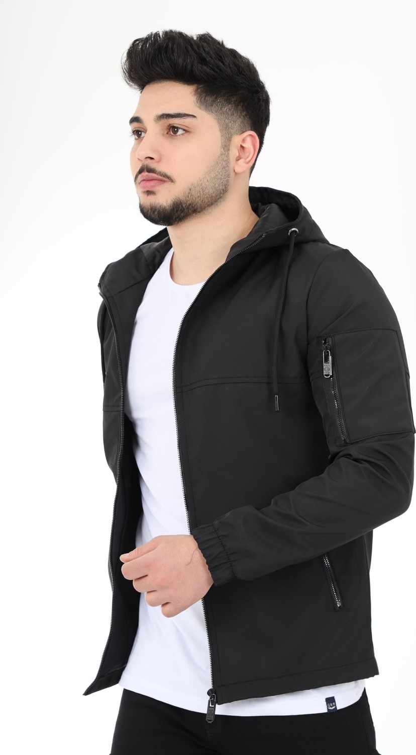 Stil Kombin Black Parçalı Kapşonlu Mevsimlik Mont Pldp 2907 görsel 3