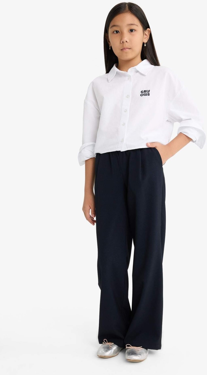 DeFacto Straight Wide Geniş Bol Paça Pantolon Kız Çocuk F2432A825AU görsel 4