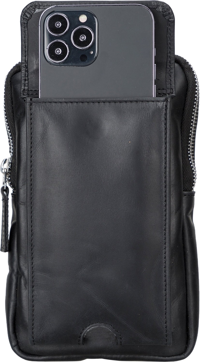 BloominBag Bloomnino Onyx Black Hakiki Deri Crossbody Çanta görsel 3