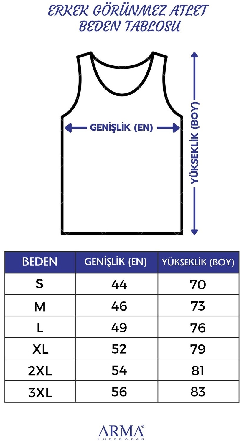 Arma Yıldız Erkek Görünmez Ten Rengi Atlet %100 Pamuklu görsel 5