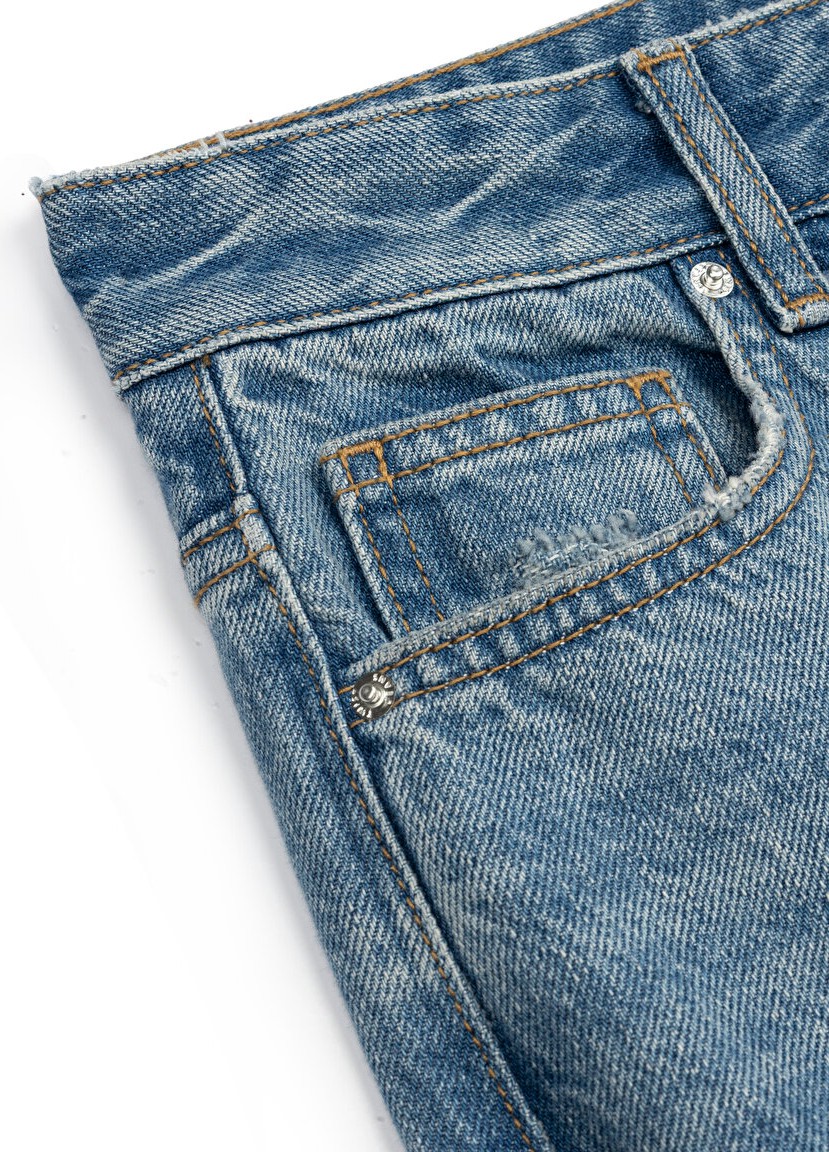 Twist Eskitme Efektli Jean Pantolon TS1260018037629 görsel 5
