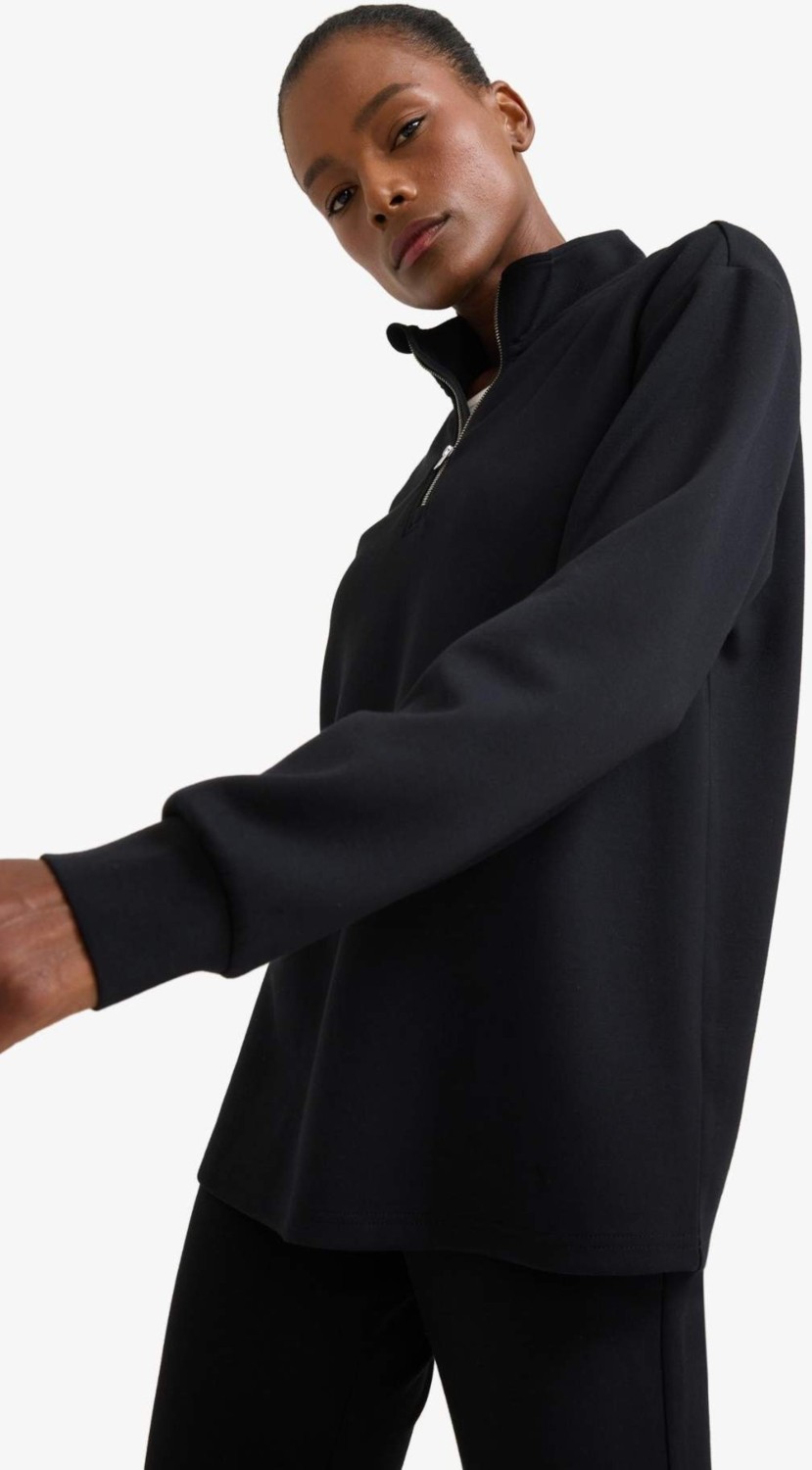 DeFacto Oversize Geniş Kalıp Yarım Fermuarlı Dik Yaka Modal Sweatshirt D7126AX25AU görsel 4