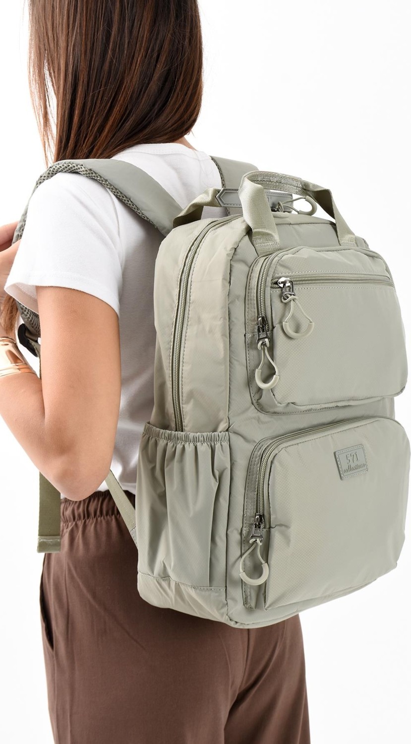 571 Collections Çanta Ultra Hafif Çok Bölmeli Büyük Boy Sırt Çantası(Su Geçirmez, Notebook, Laptop) Vizon Model: (571-13-9F)
