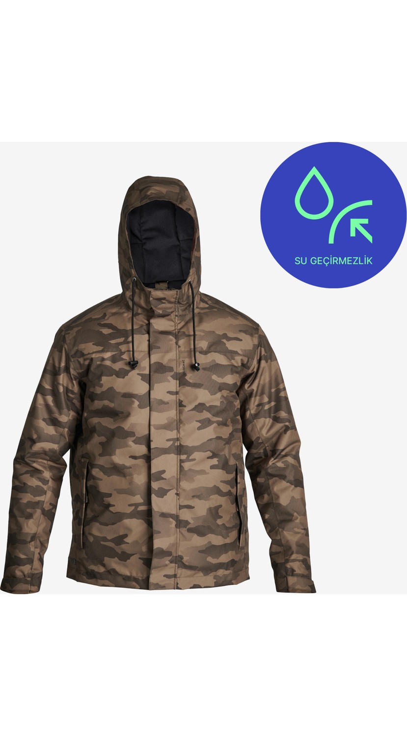 Decathlon Solognac Erkek Su Geçirmez Kışlık Mont -10 °C - Siyah - Avcılık ve Doğa Gözlemi - 100 görsel 8