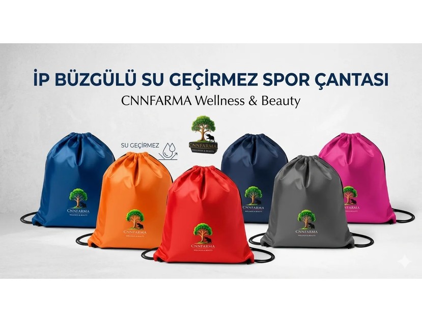 Cnnfarma Sporcu Çantası - Sırt Çantası - Su Geçirmez Ip Büzgülü Geniş 35X45 cm Ebat görsel 5