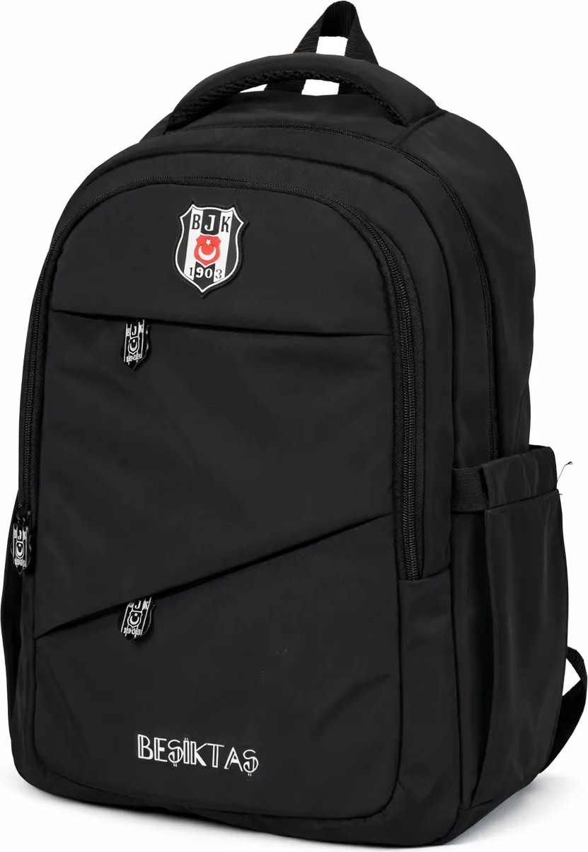 Beşiktaş Lisanslı 3 Bölmeli Siyah Paraşüt Kumaş Sırt Çantası - Laptop Bölmeli Okul Çantası görsel 5