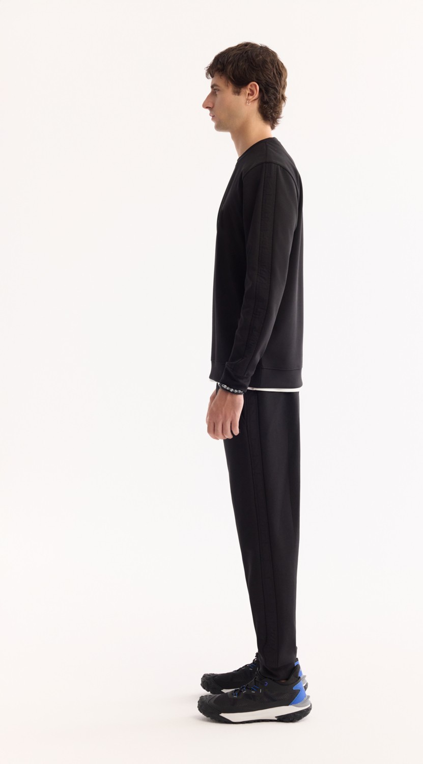 AVVA Erkek Siyah Bisiklet Yaka Pamuklu Bi-Stretch Regular Fit Sweatshirt A52Y1272 görsel 3