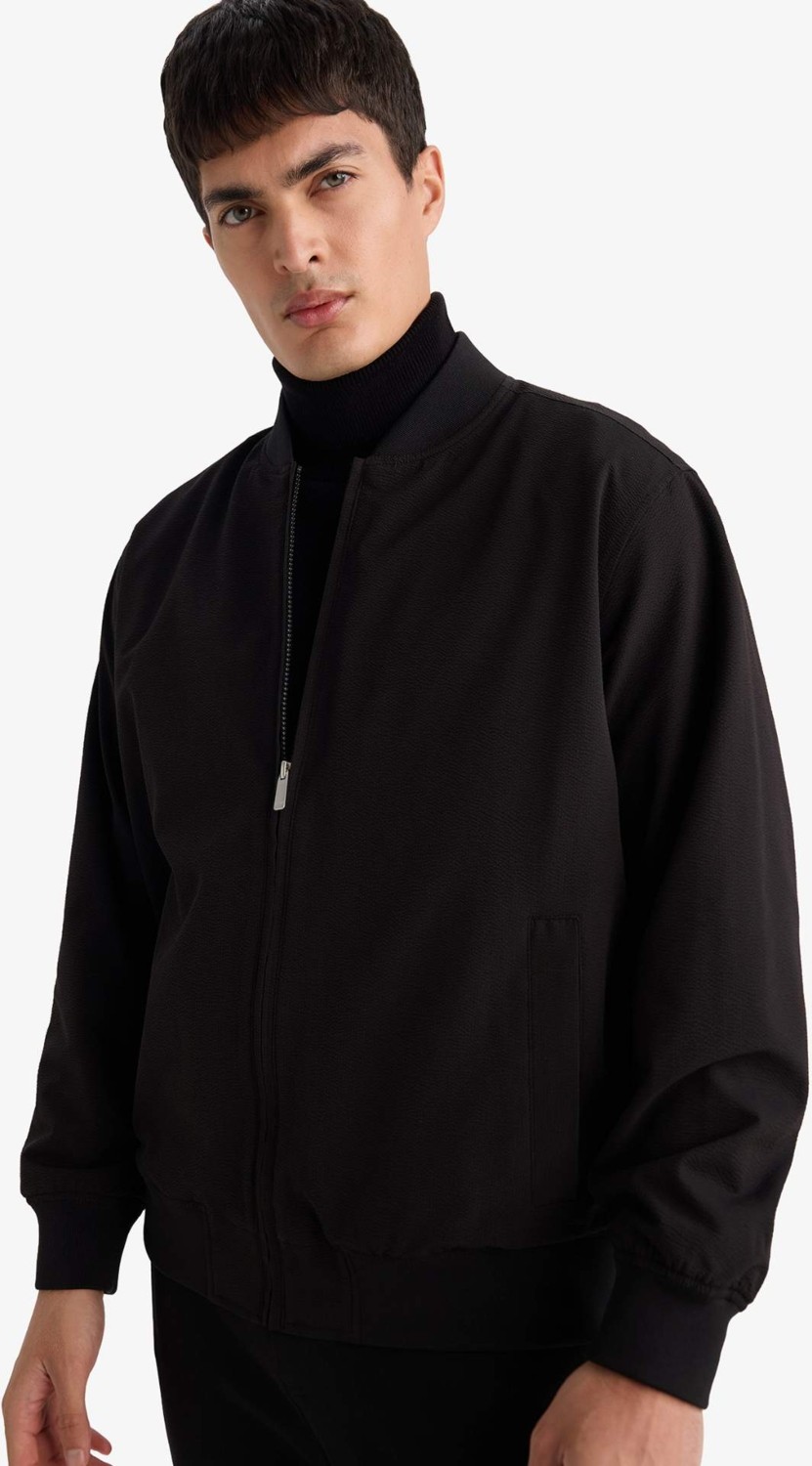 DeFacto Slim Fit Astarlı Fermuarlı Krinkıl Mont F9679AX26SP görsel 3