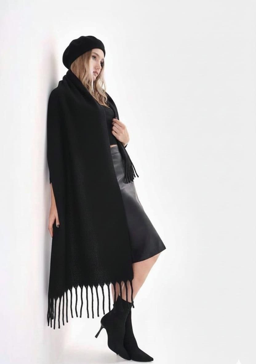 Flora Tekstil Bordo Atkı Yumuşak Dokulu Omuz Şalı Unisex Premium Soft Buklet Atkı görsel 6