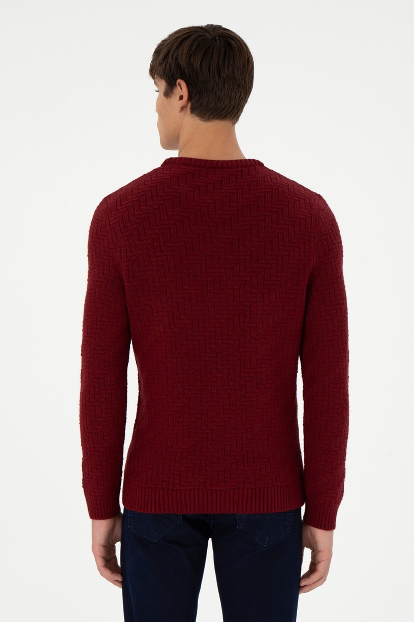 U.S. Polo Assn. Erkek Slim Fit Bisiklet Yaka Taş Kazak 50297050-VR049 görsel 6