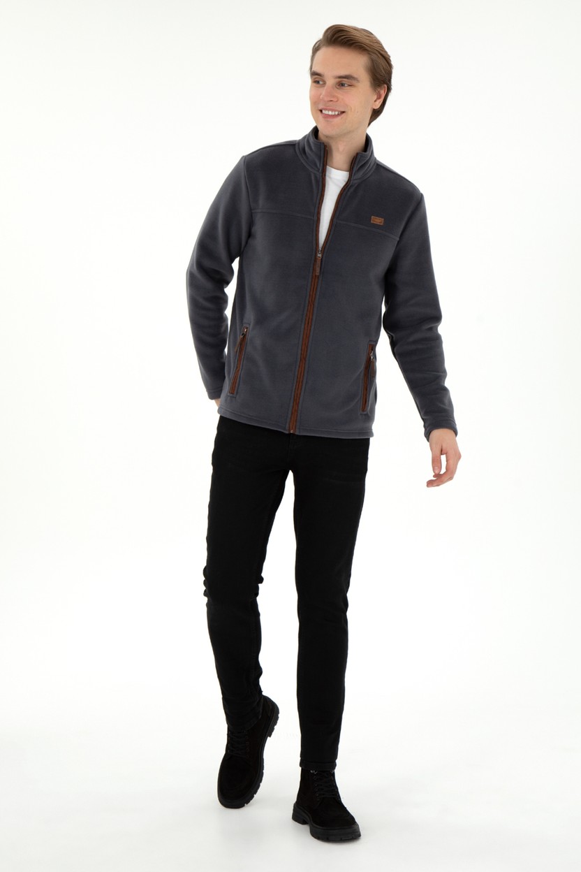 U.S. Polo Assn. Erkek Siyah Polar Örme Hırka 50290594-VR046 görsel 5