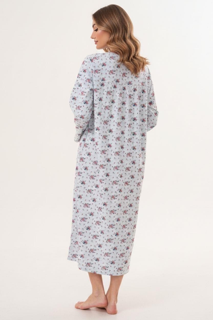 Mecit Pijama Mecit 6205 Mavi Büyük Beden Kadın Gecelik görsel 5