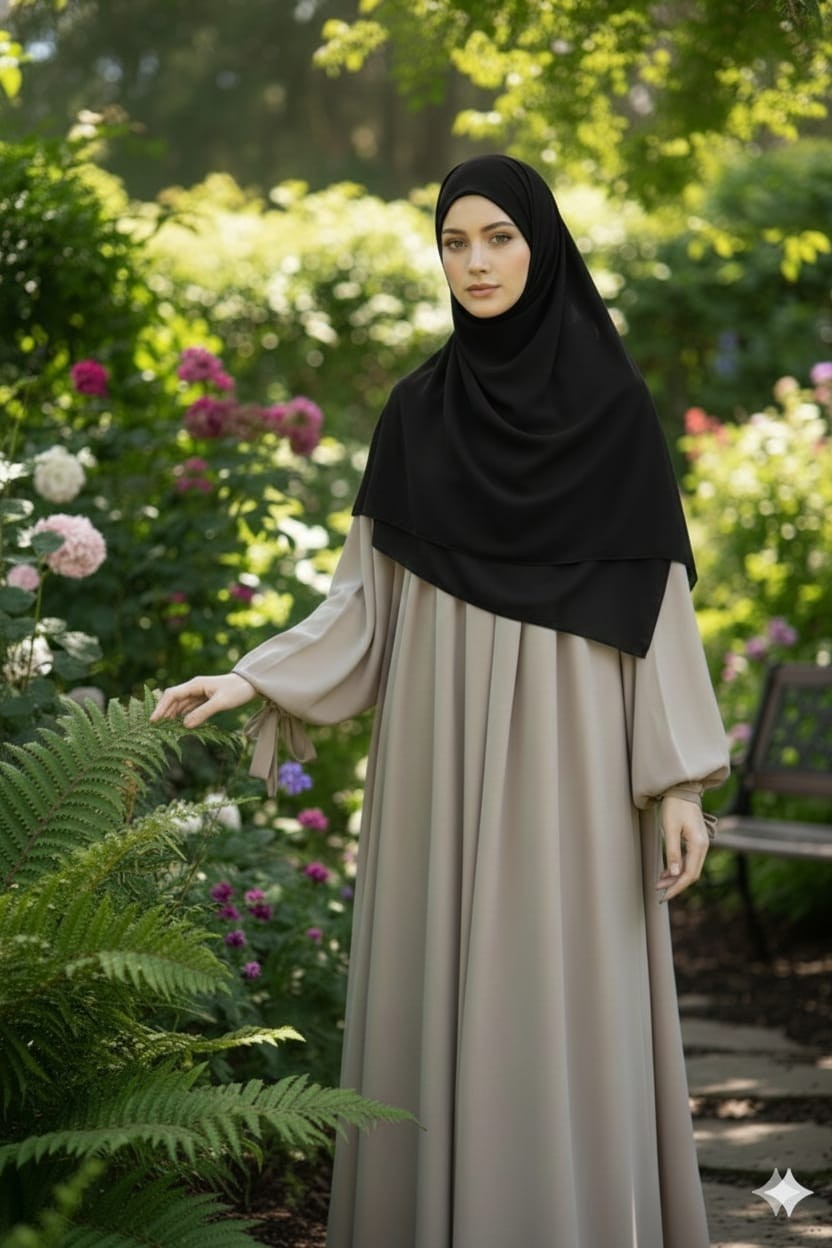 Fresco Scarfs Tesettür Hijab Mısır Medine Ipeği Eşarp 110x110 Küf Yeşili