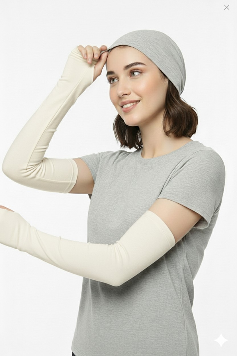 Sonbahar Moda Parmak Geçmeli Penye Esnek Likralı Kolluk 1 Çift görsel 4