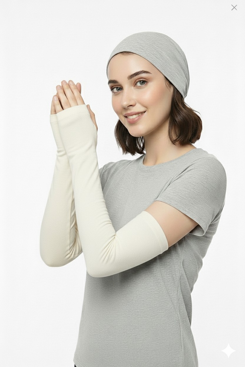 Sonbahar Moda Parmak Geçmeli Penye Esnek Likralı Kolluk 1 Çift görsel 6