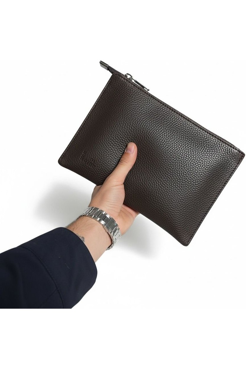 Plush Studio İstanbul Noır Case Deri Clutch El Çantası | Şık, Minimal & Zamansız Tasarım22x16cm görsel 3
