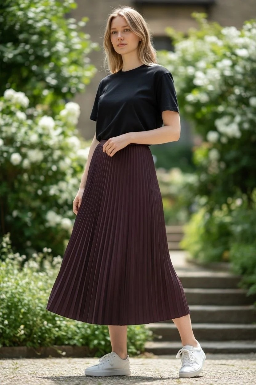 Eren Style %100 Cotton Piliseli Etek(95 Cm)-(36-52) görsel 5