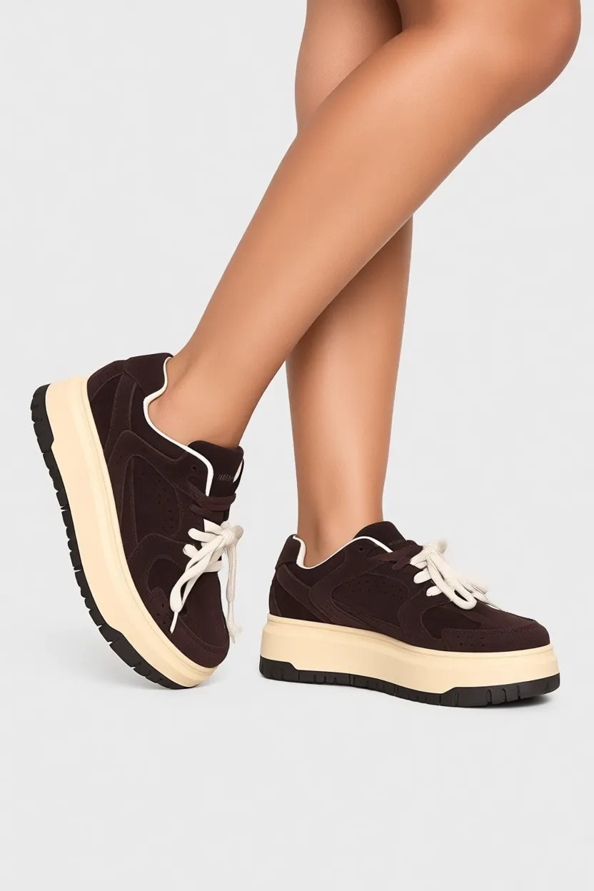 Lufian Kay Kadın Sneaker Ayakkabı Kahverengi görsel 6
