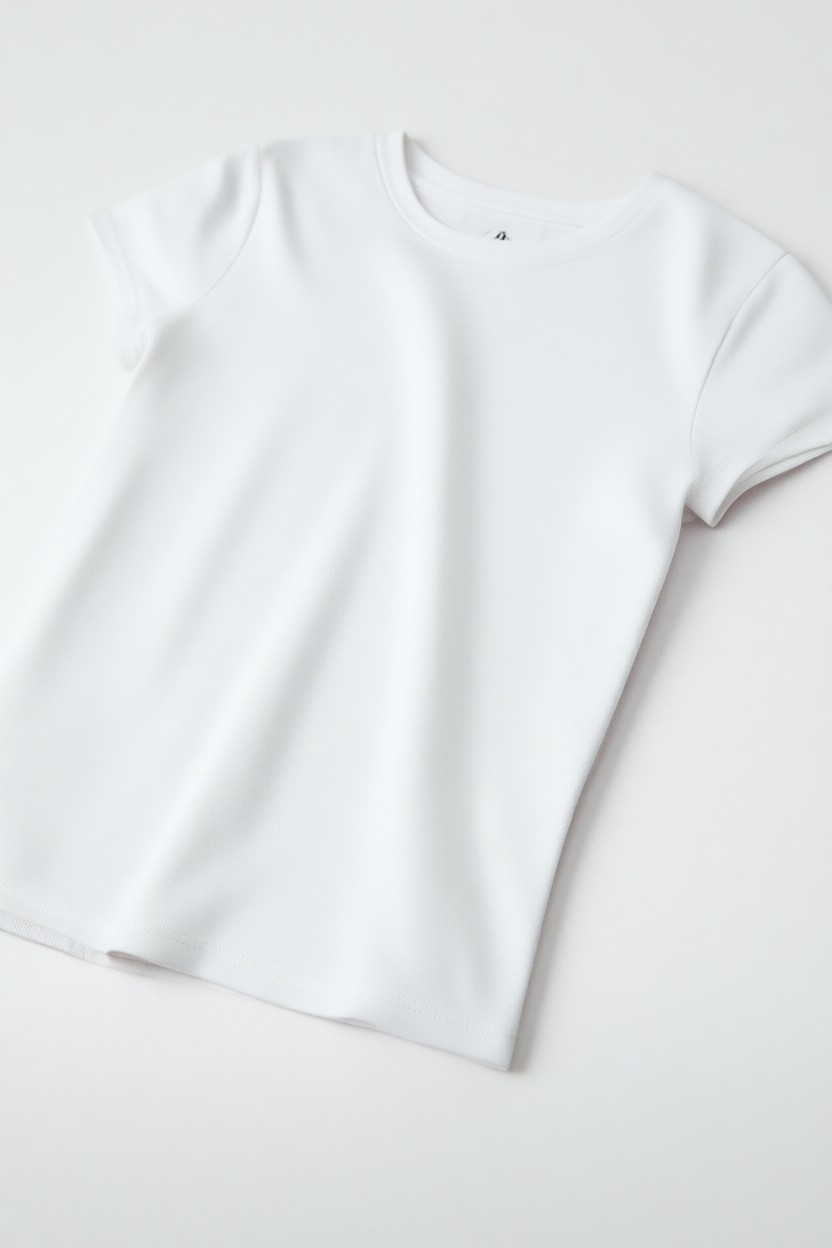 Grimelange HOPEWELL Kadın Yuvarlak Yaka Örme Slim Fit Beyaz T-Shirt görsel 7