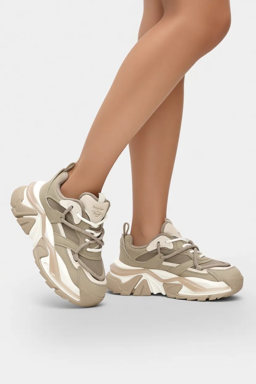 Lufian Kate Kadın Sneaker Ayakkabı Bej görsel 6