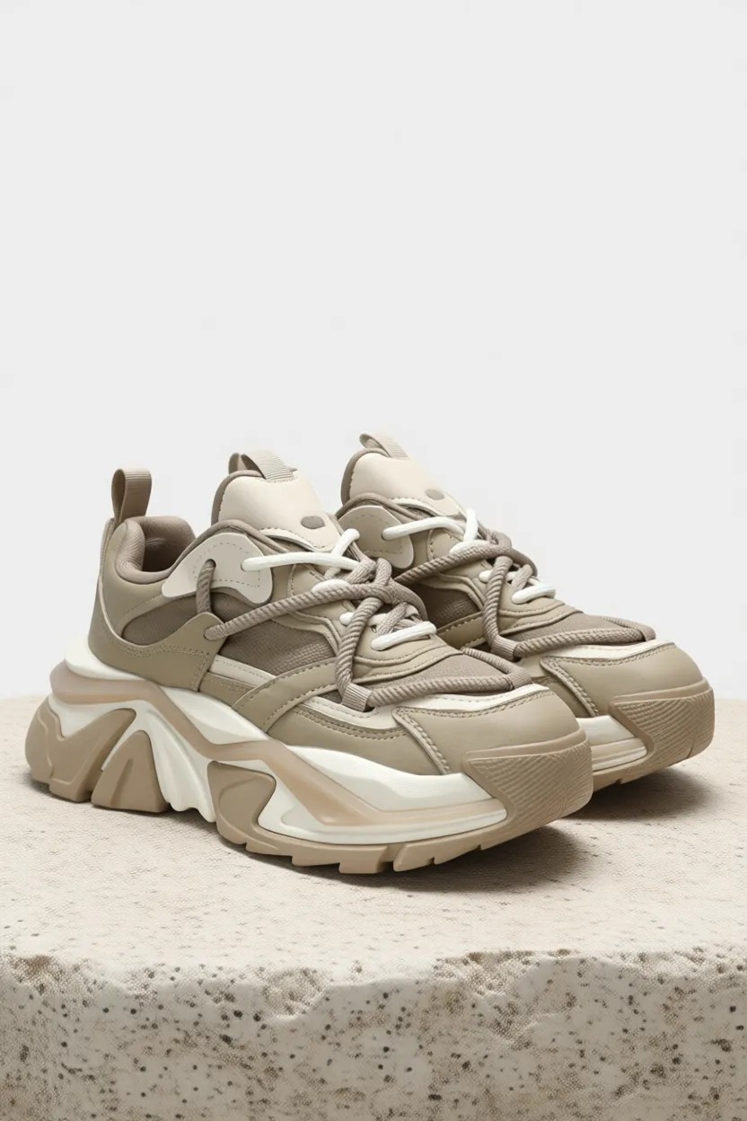 Lufian Kate Kadın Sneaker Ayakkabı Bej görsel 7