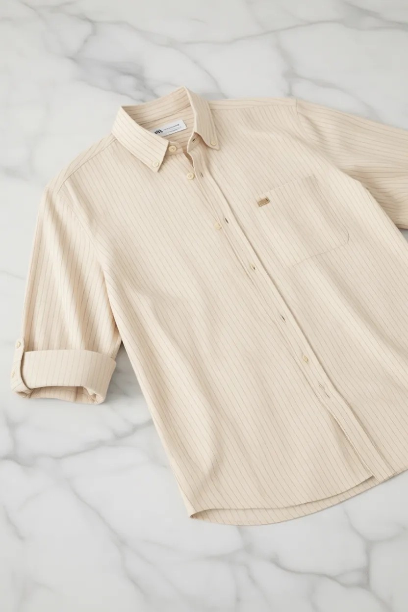 U.S. Polo Assn. Erkek Krem Comfort Fit Cepli Gömlek 50306383-VR071 görsel 8