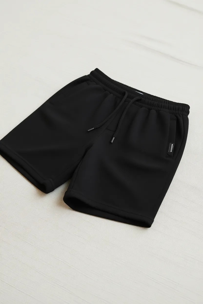 Madmext Siyah Erkek Regular Fit Şort 4842 %85 Pamuk %15 Polyester Desenli Rahat Kesim görsel 5
