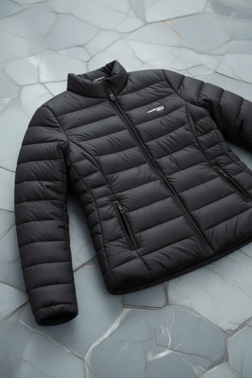 Lumberjack Kadın Siyah V5 Padded Coat Şişme Mont Uzun Kol Düz Desenli Günlük Model görsel 6