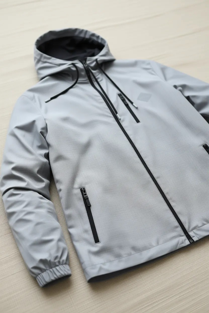 Comstarmoda Erkek Mint Renkli Kapüşonlu Suya Dayanıklı Cepli Yağmurluk Slim Fit Spor Tarzı