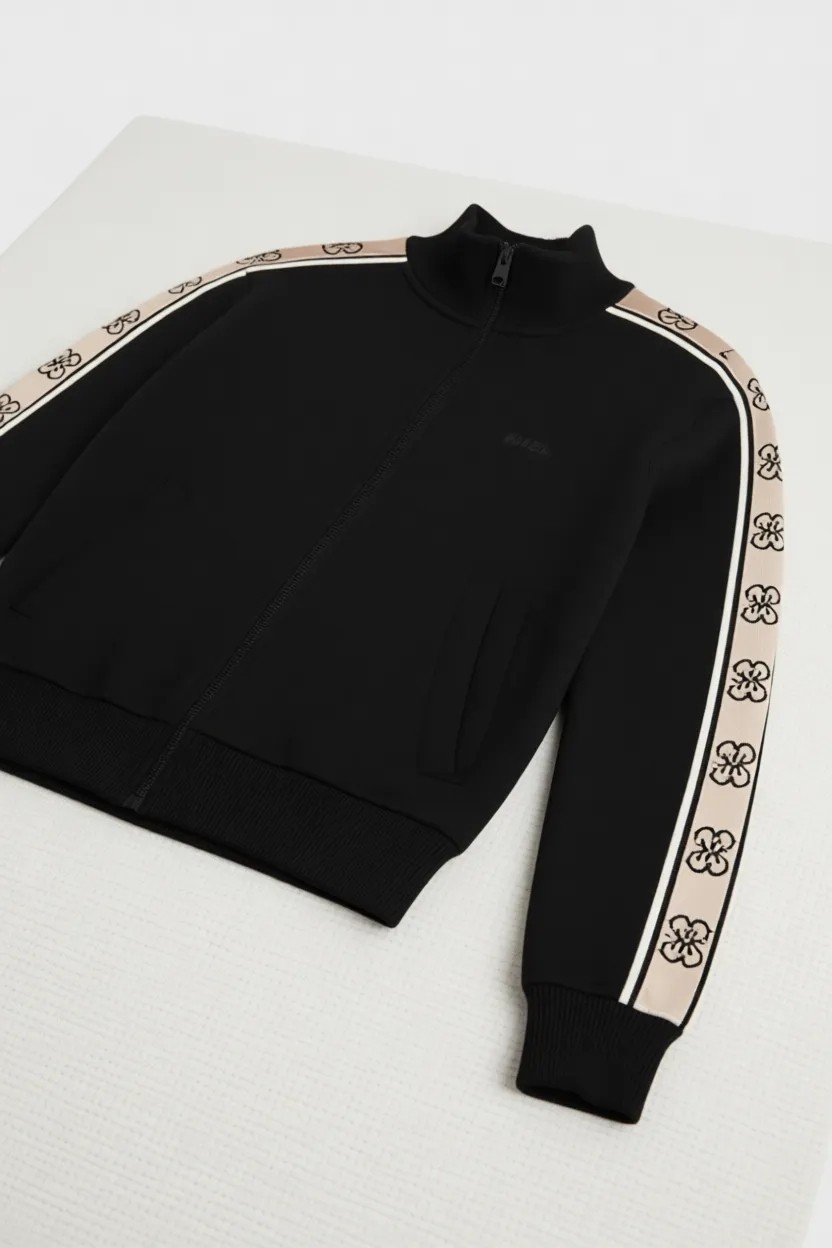 Guess Britney Pamuklu Regular Fit Fermuarlı Dik Yaka Sweat Bayan Sweat V2YQ16KB3P2 Jblk görsel 7