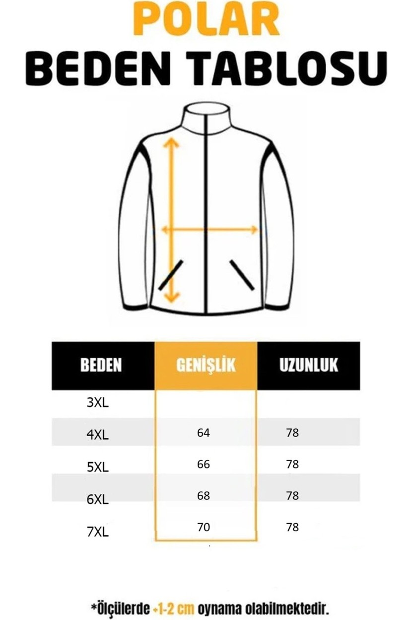 Lukitus Tüylenme Yapmaz Anti Pilling Erkek Büyük Beden Polar Mont görsel 8