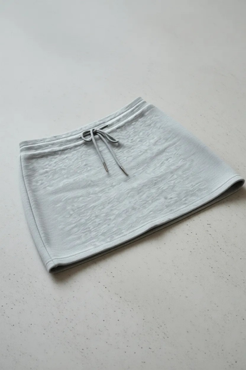 Merry See Gri Renkli Örme Kumaş Soft Mini Etek L Beden Günlük Kullanım İçin Şık Tasarım görsel 8