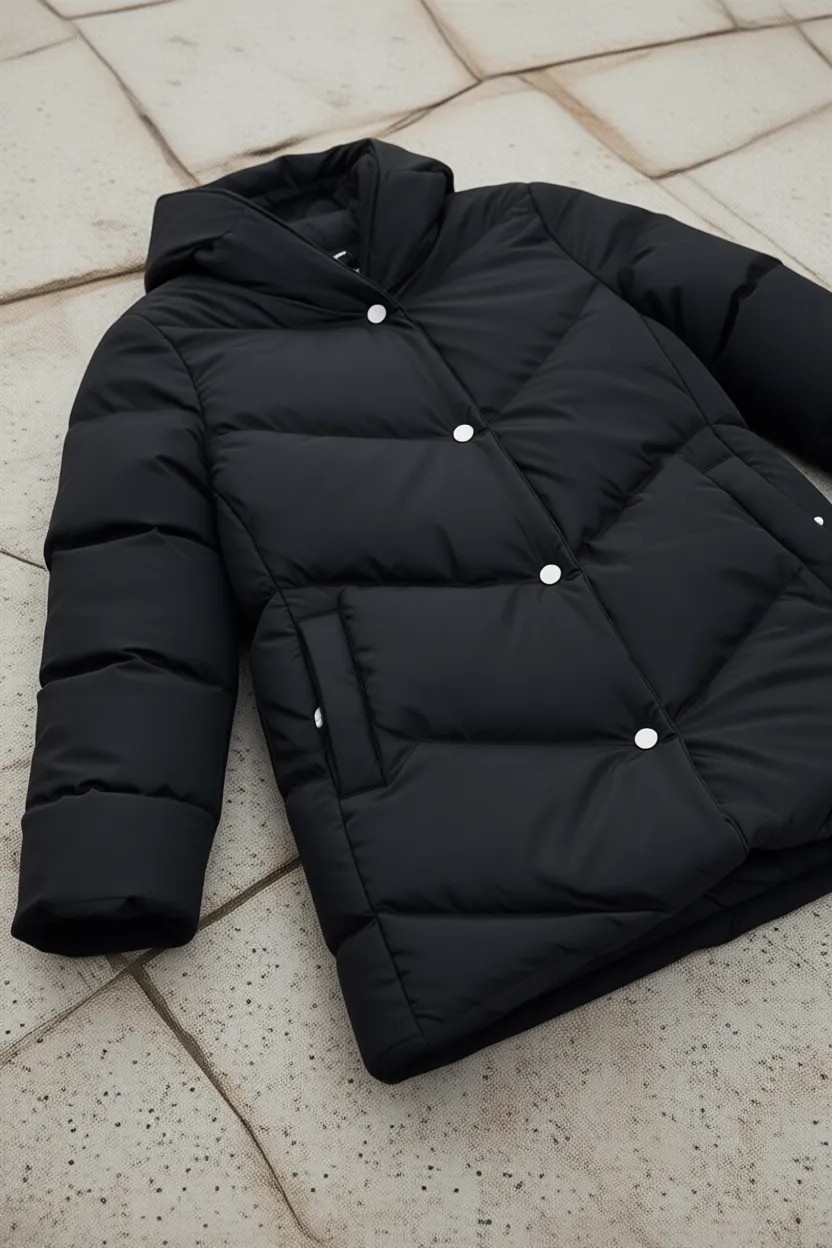 Önder Moda Kadın Siyah Su ve Rüzgar Geçirmez Kapişonlu Kışlık Şişme Mont & Kaban & Parka - 03 görsel 6