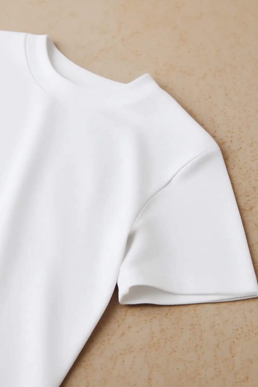 Grimelange REMSOS Kadın Oversize Bisiklet Yaka Kısa Kol Beyaz T-Shirt görsel 7