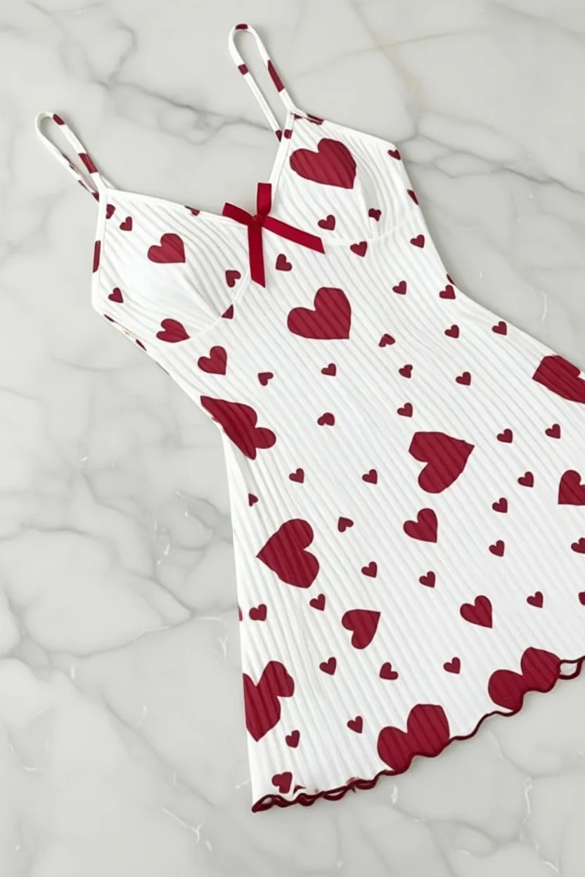 Bella Notte Romantik Pamuklu Boyundan Bağlamalı Gecelik görsel 7