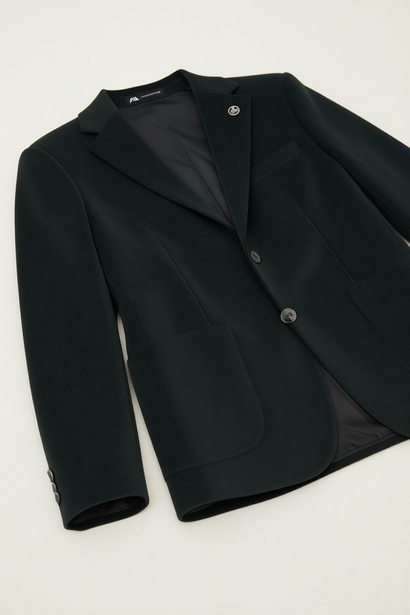 White Stone Koyu Gri Fitilli Kadife Slim Fit Blazer Ceket görsel 6