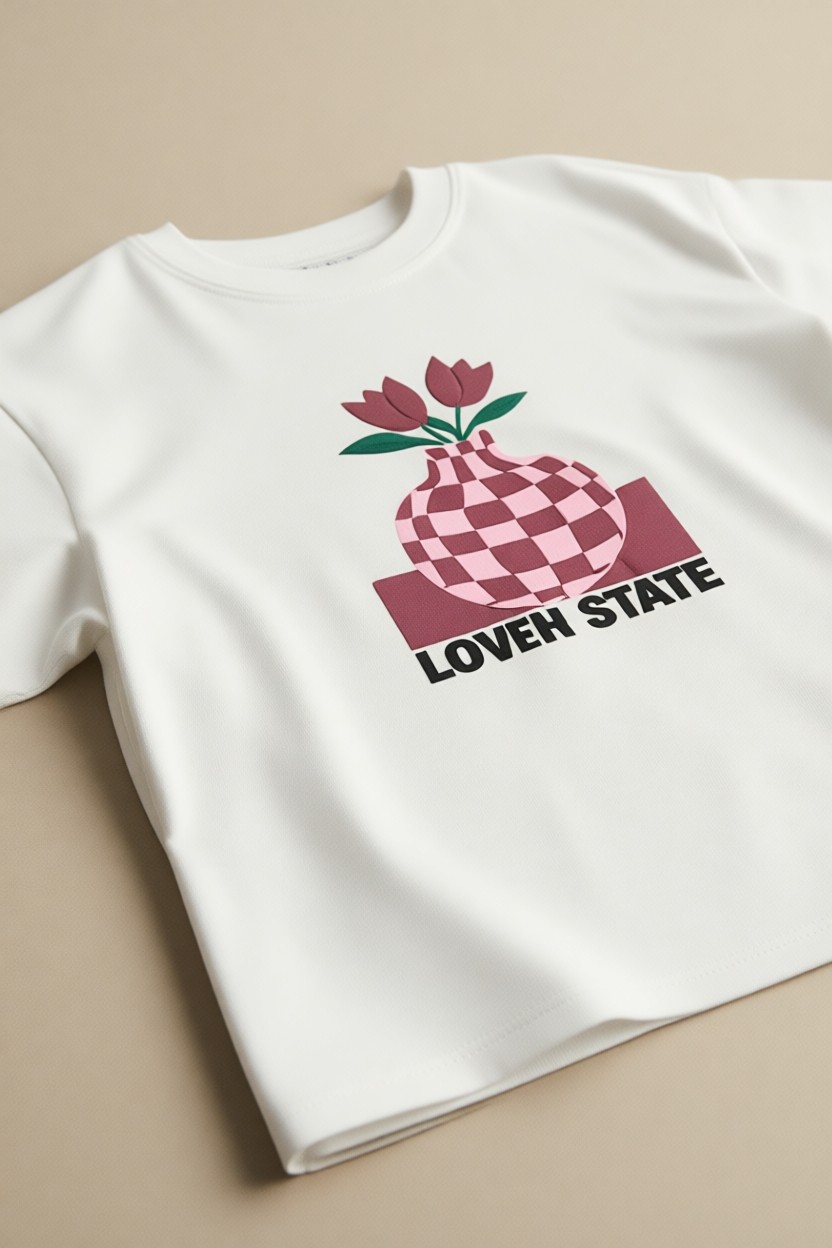 Grimelange Sprıne Kadın Yumuşak Kumaşlı %100 Pamuklu Baskılı Regular Beyaz T-Shirt görsel 7