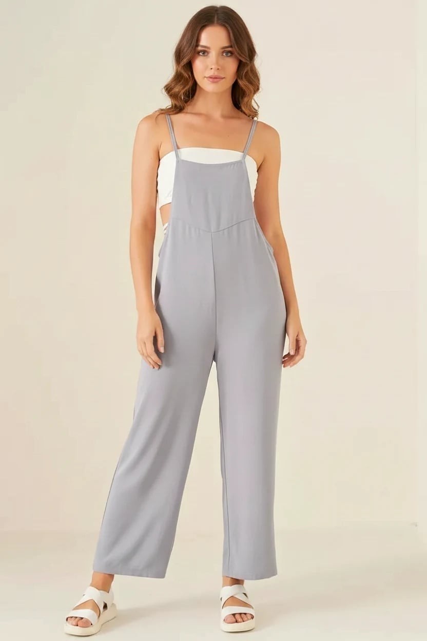 Efnaz Style Kadın Askılı Siyah Tulum