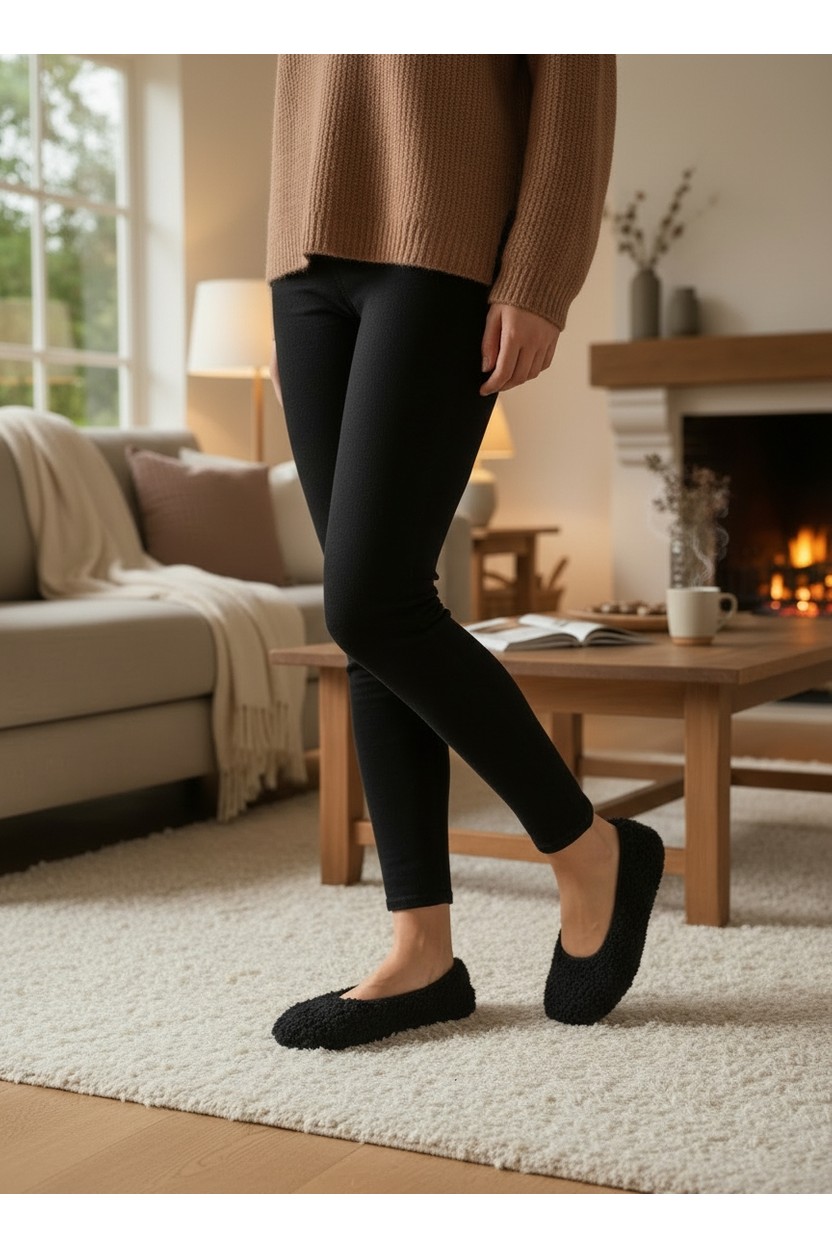 Ceyda Shoes Süslü Interlok Ev,hac Tavaf Umre Babeti, Hediye, Günlük Babet,tüylü Babet, Panduf, Patik, Gösteri Pisi Pisi görsel 2