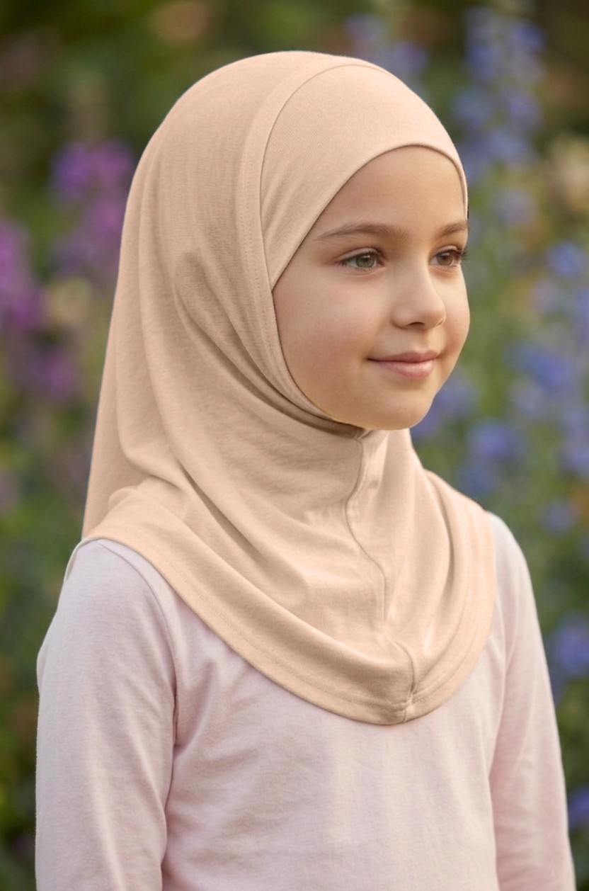 Sonbahar Moda Kız Çocuk Hazır Tesettür Eşarp, Pratik Geçmeli Hijab | Esnek Viskon Kumaş Günlük & Namaz Başörtü