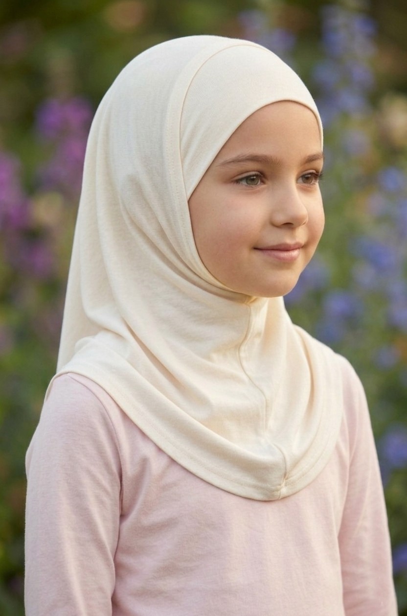 Sonbahar Moda Kız Çocuk Hazır Tesettür Eşarp, Pratik Geçmeli Hijab | Esnek Viskon Kumaş Günlük & Namaz Başörtü