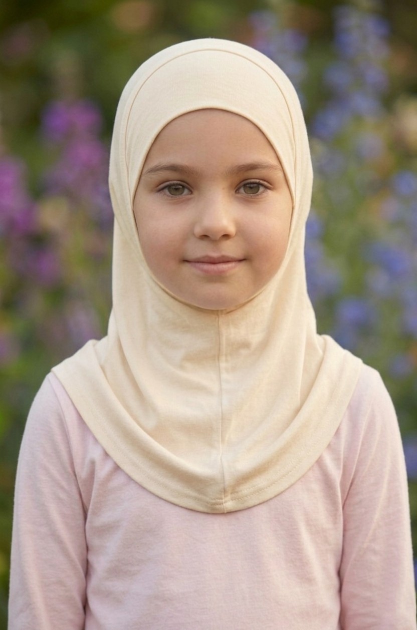Sonbahar Moda Kız Çocuk Hazır Tesettür Eşarp, Pratik Geçmeli Hijab | Esnek Viskon Kumaş Günlük & Namaz Başörtü görsel 5