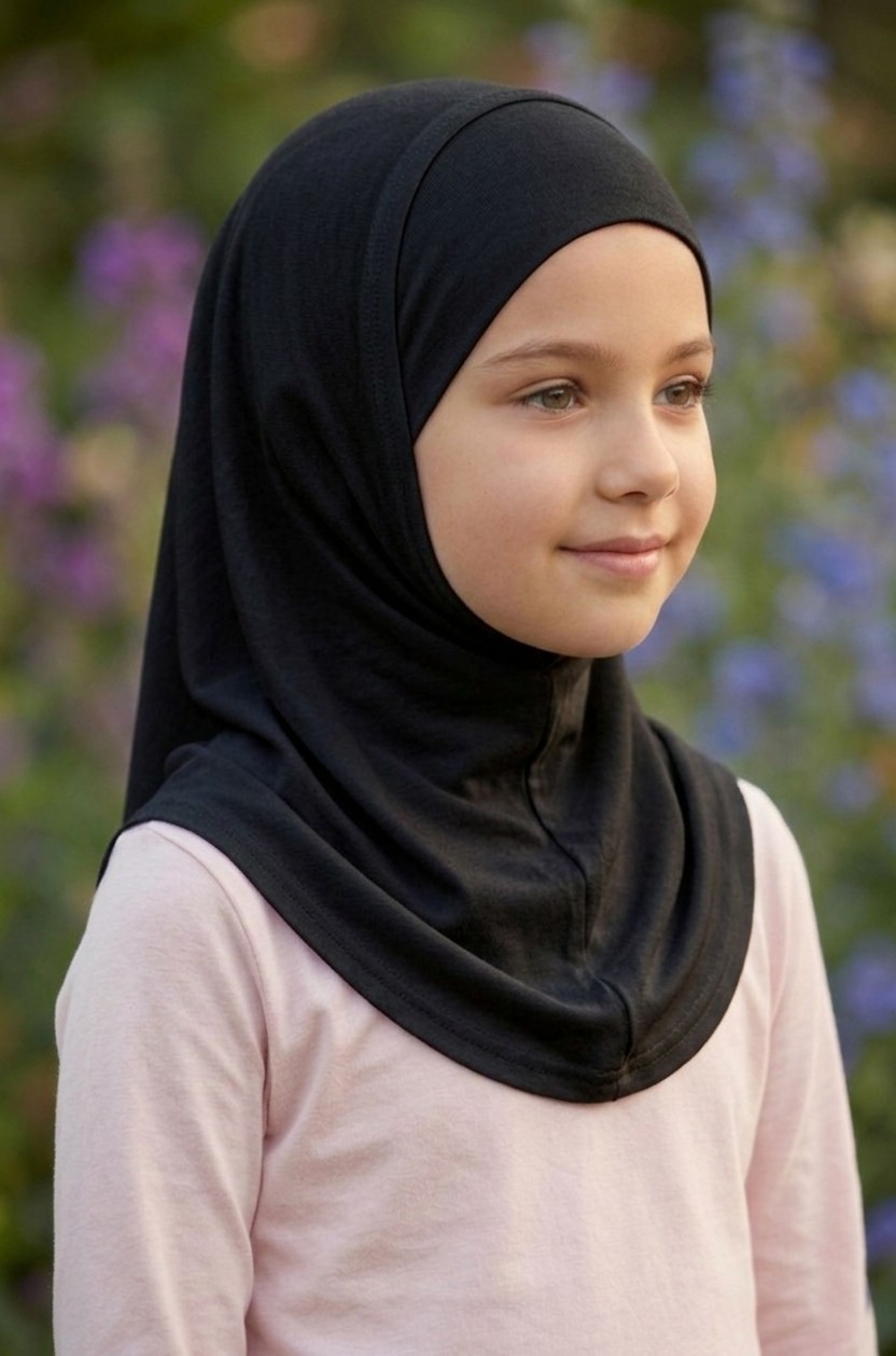 Sonbahar Moda Kız Çocuk Hazır Tesettür Eşarp, Pratik Geçmeli Hijab | Esnek Viskon Kumaş Günlük & Namaz Başörtü görsel 8