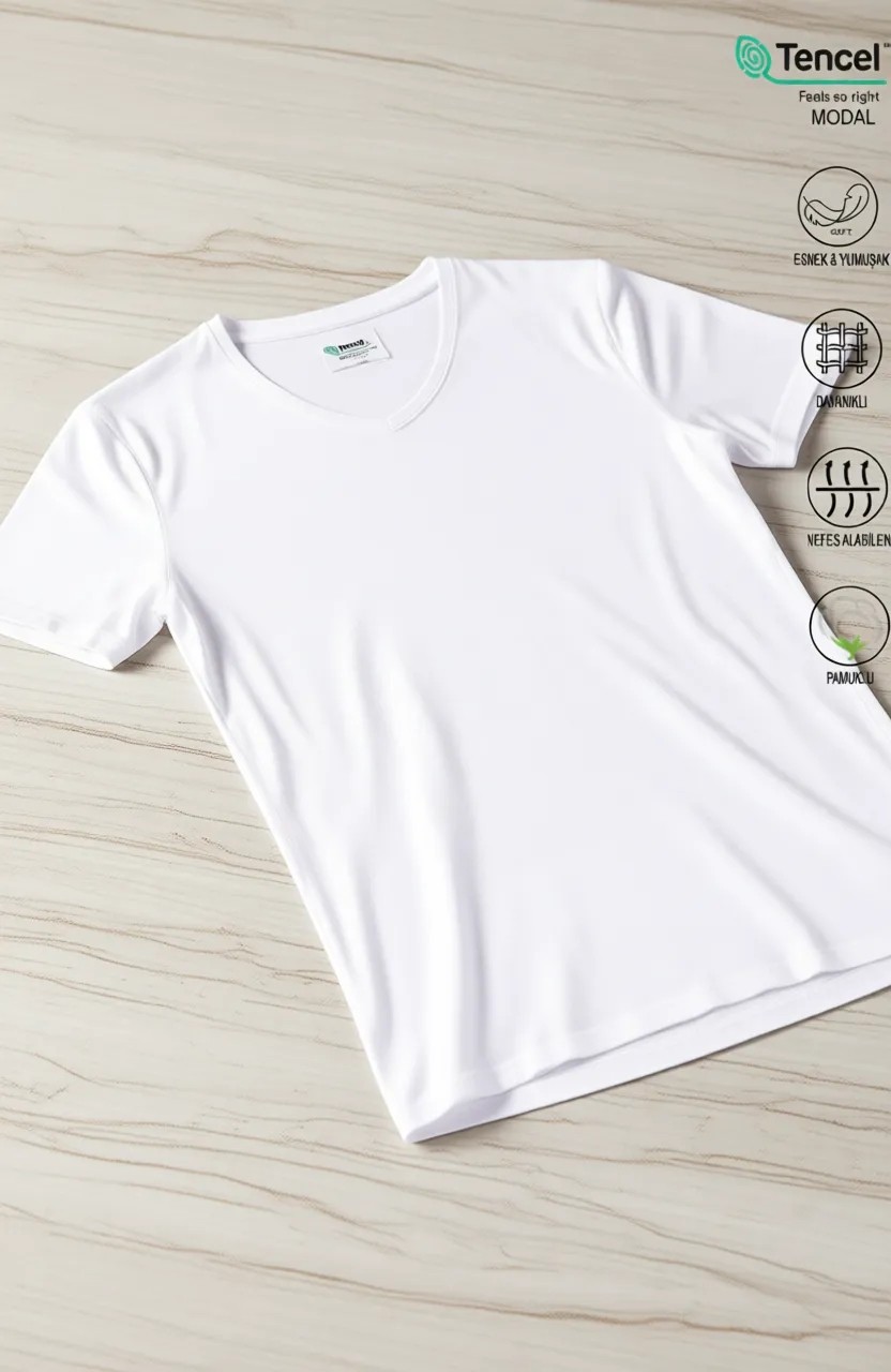 Özkan Underwear Özkan 11143 Erkek V Yaka Pamuklu Modal Tişört Fanila görsel 4
