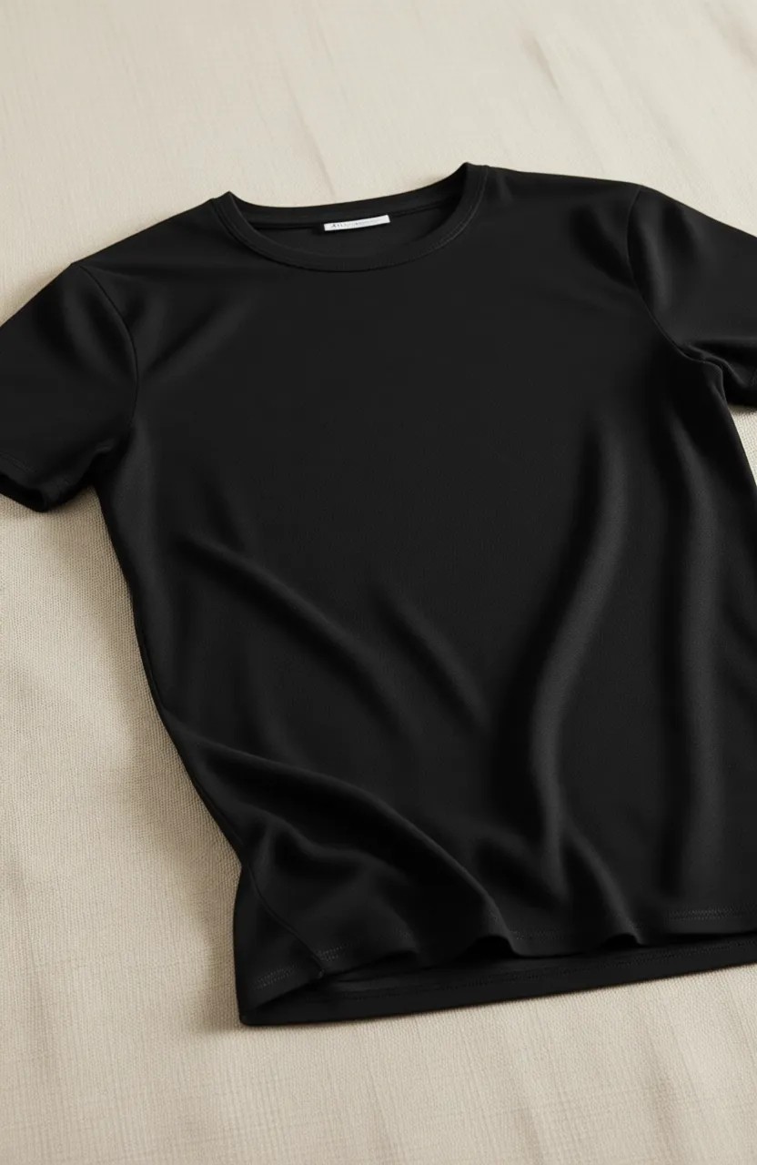 Erdem İç Giyim Erdem Siyah Kapalı Yaka T-Shirt Ribana Erkek İç Giyim Nefes Alabilir Kumaş görsel 4