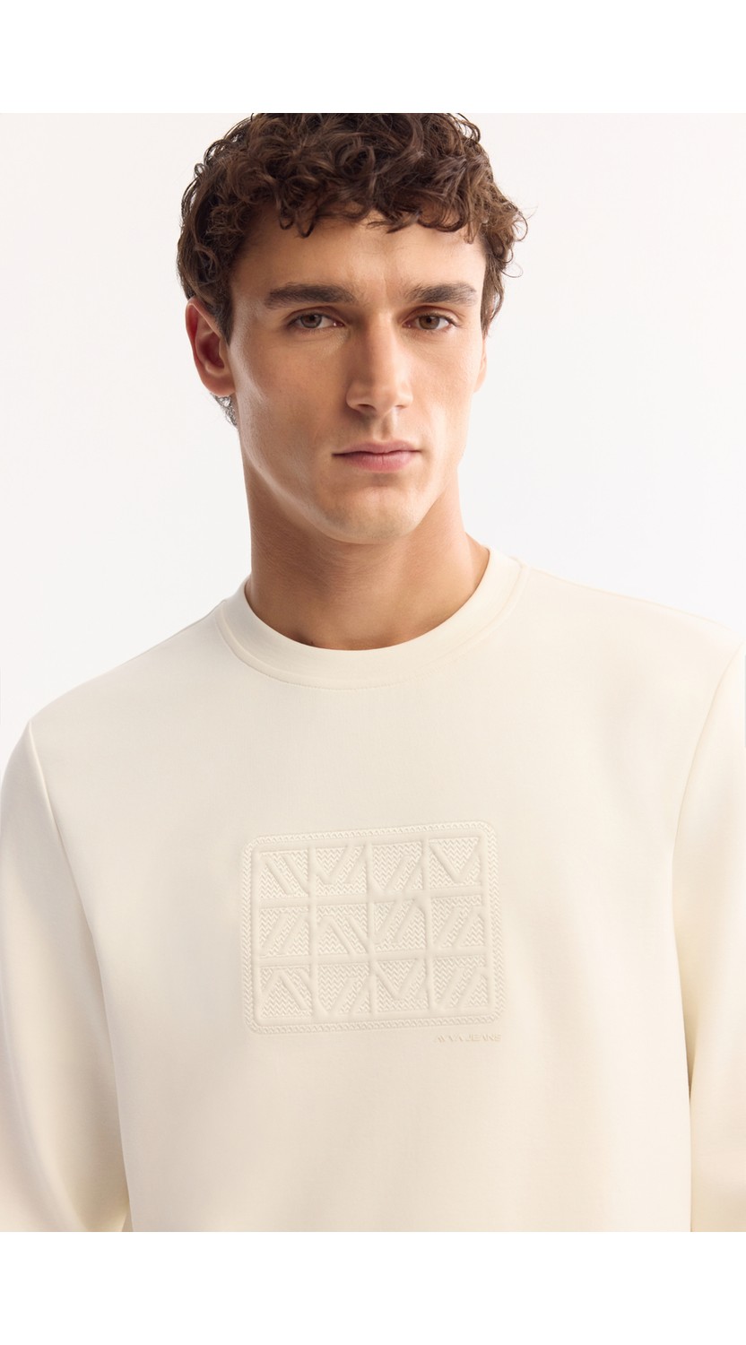 AVVA Erkek Vizon Bisiklet Yaka Pamuklu Bi-Stretch Baskılı Regular Fit Sweatshirt A52Y1289 görsel 2