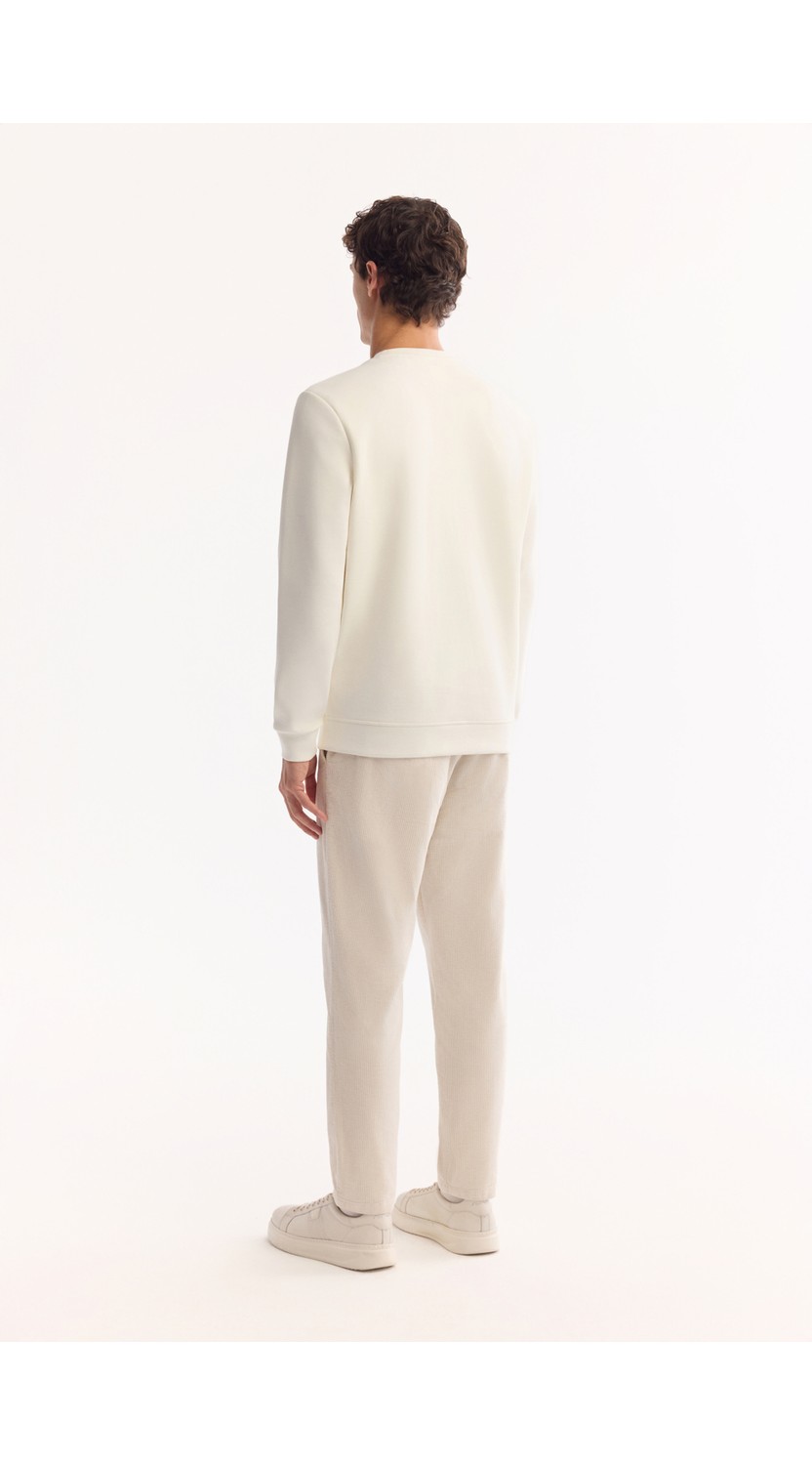AVVA Erkek Vizon Bisiklet Yaka Pamuklu Bi-Stretch Baskılı Regular Fit Sweatshirt A52Y1289 görsel 4