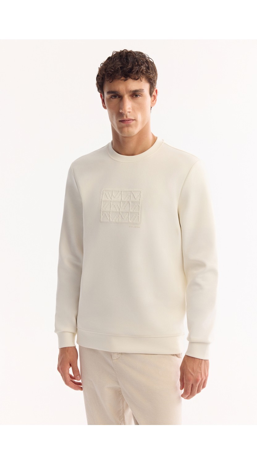 AVVA Erkek Vizon Bisiklet Yaka Pamuklu Bi-Stretch Baskılı Regular Fit Sweatshirt A52Y1289 görsel 5
